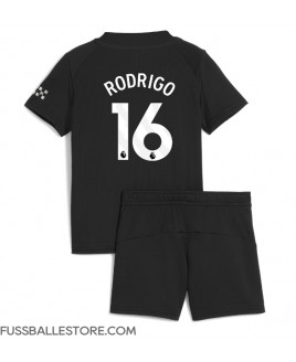 Günstige Manchester City Rodri Hernandez #16 Auswärts Trikotsatzt Kinder 2025-26 Kurzarm (+ Kurze Hosen)